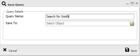 Advanced Search Save Query