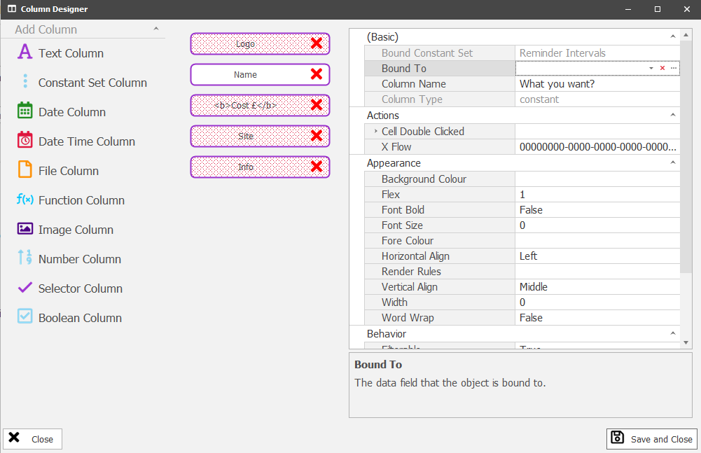 Adding a new Grid Column