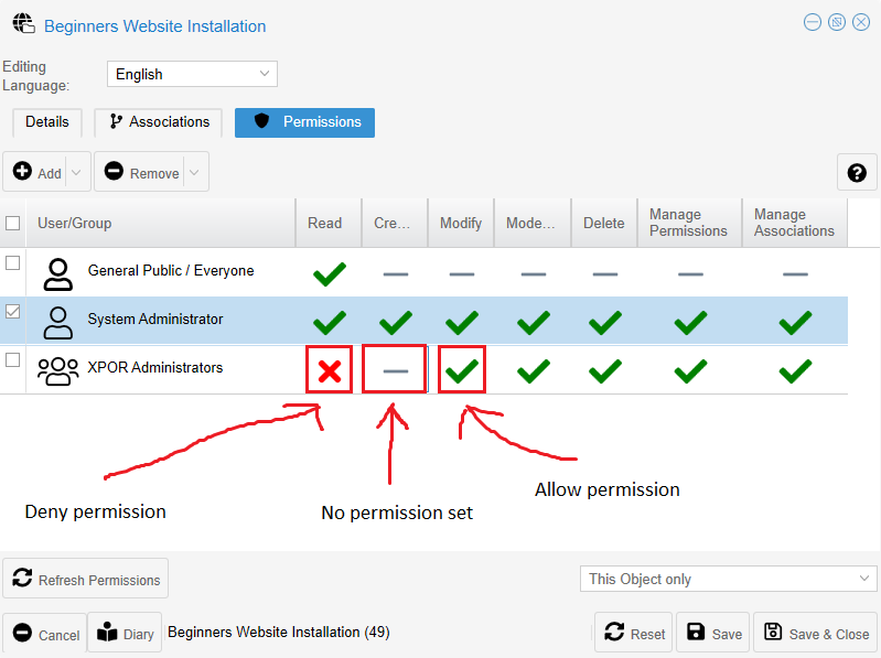 Setting Permissions