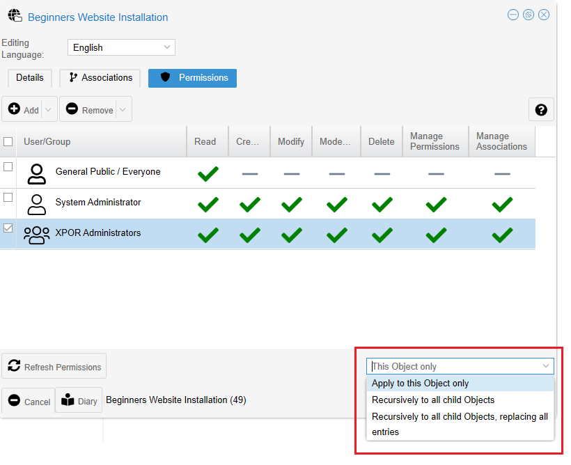 Recursively Applying Permissions