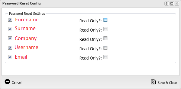 XPOR Password Reset Atom Config