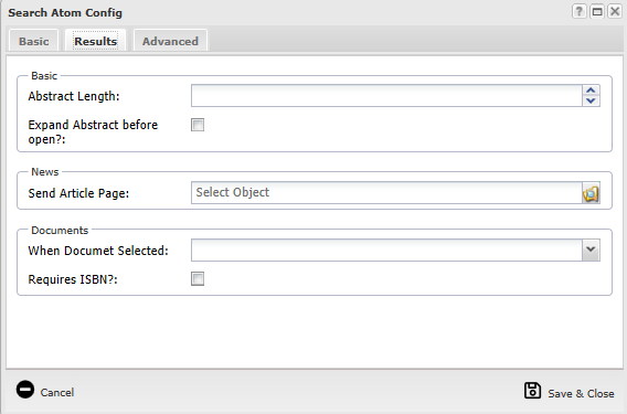 Search Atom Results Config