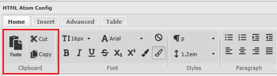HTML Editor Clipboard