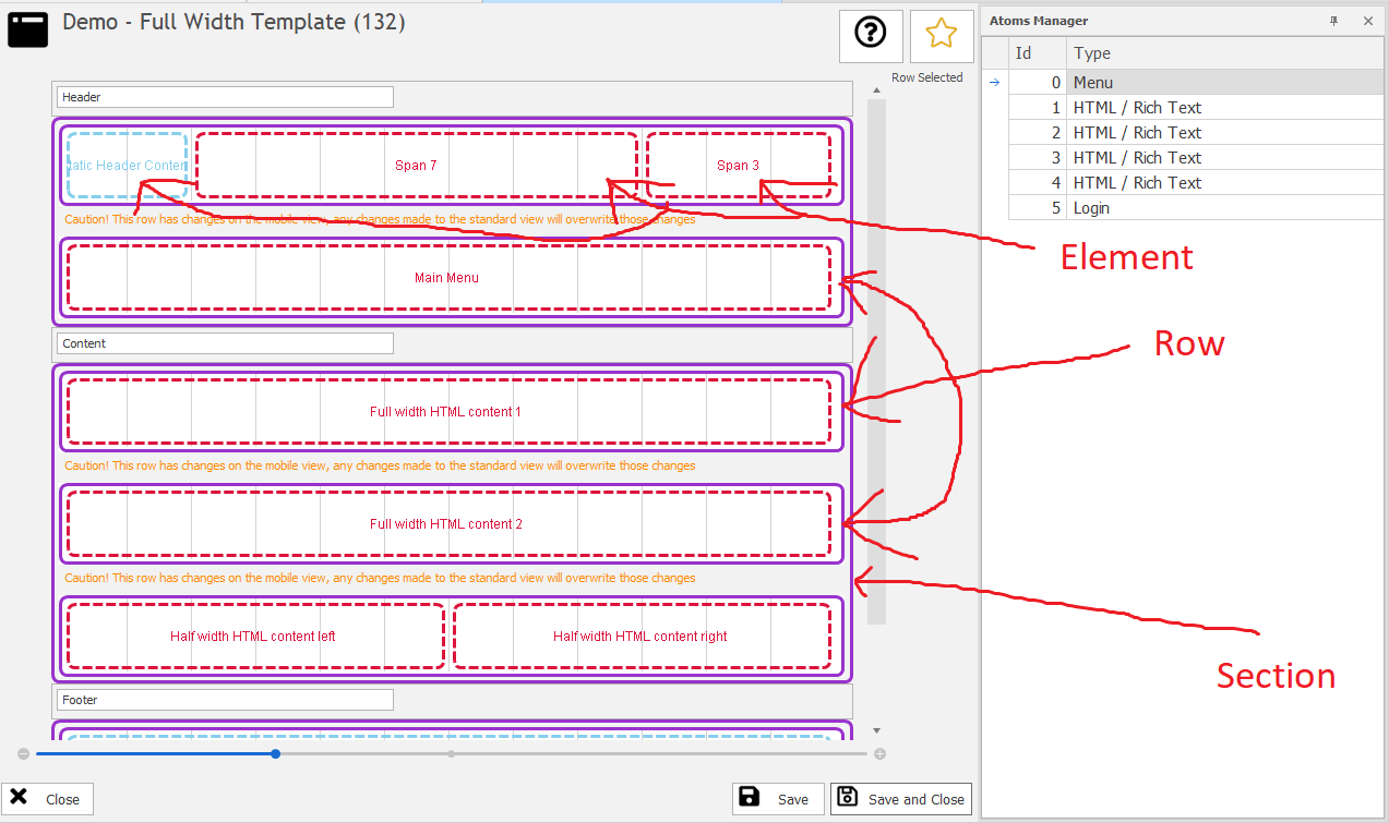 The Build-up of a Template