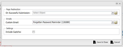 Forgotten password Config