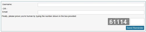 Forgotten Password - Captcha Image