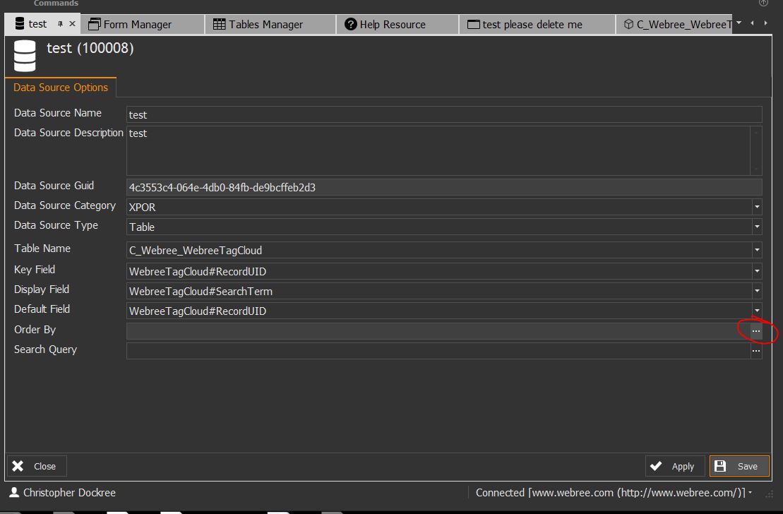 XPOR data source Order by start process