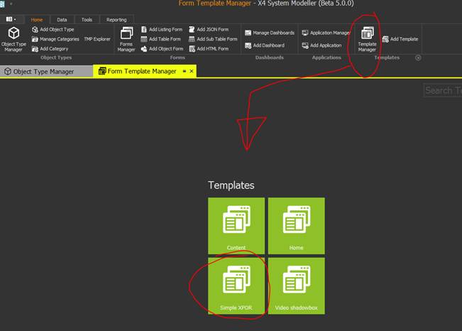 Object Modeller Template Manager