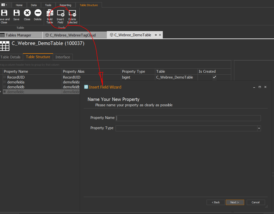 Creating a New Independent Table