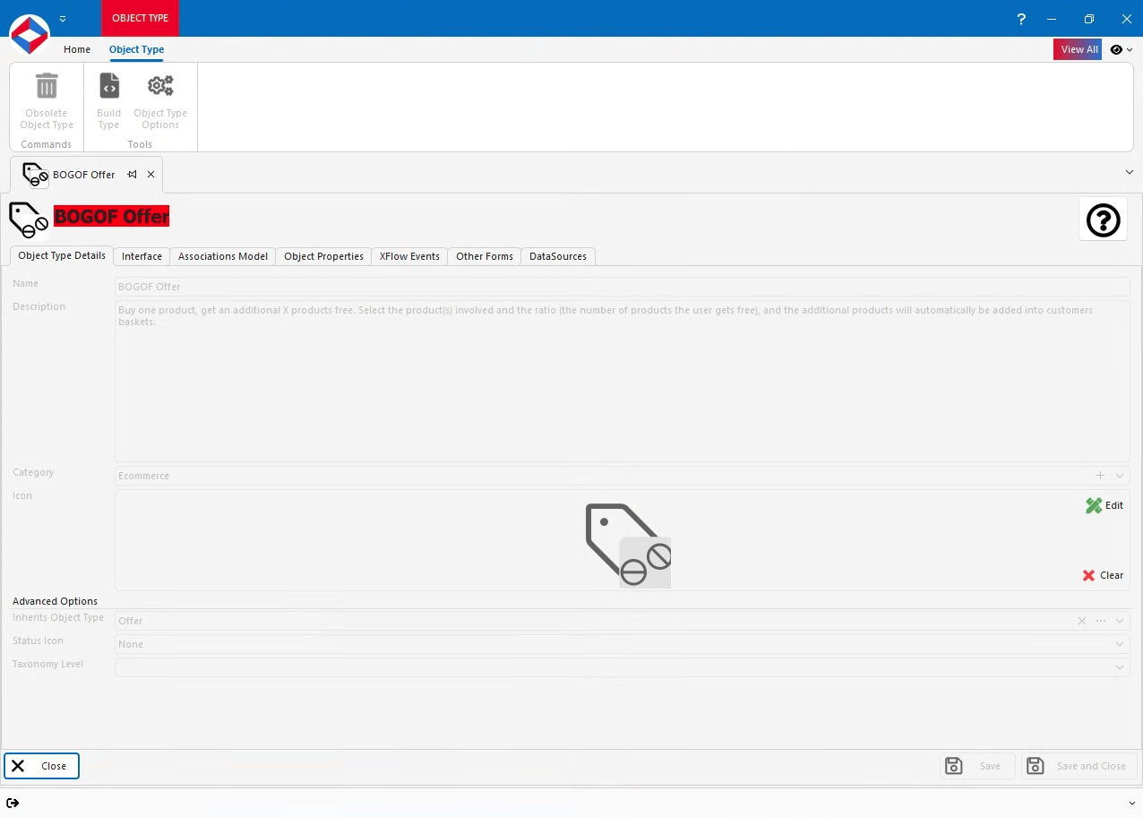 Editing a BOGOF Offer in XPOR System Modeller
