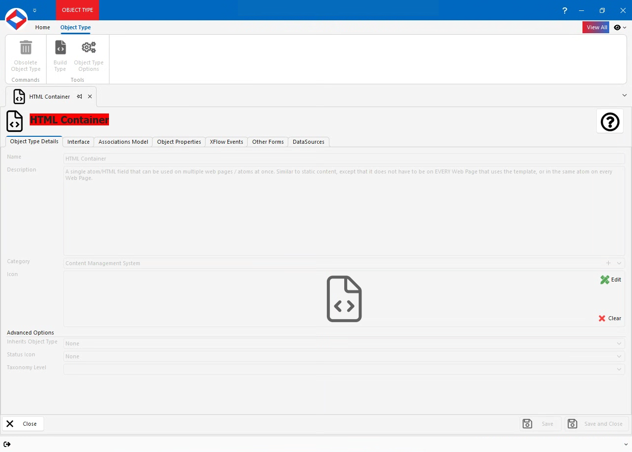 Editing a HTML Container in XPOR System Modeller