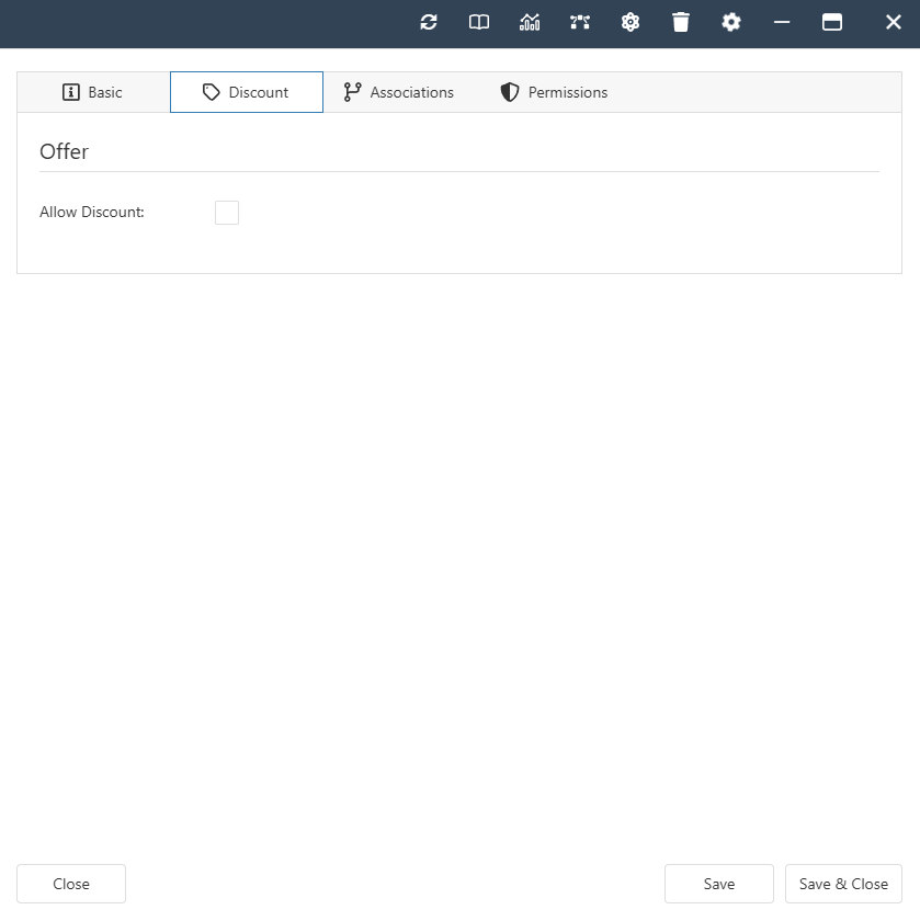The interface form for an Offer