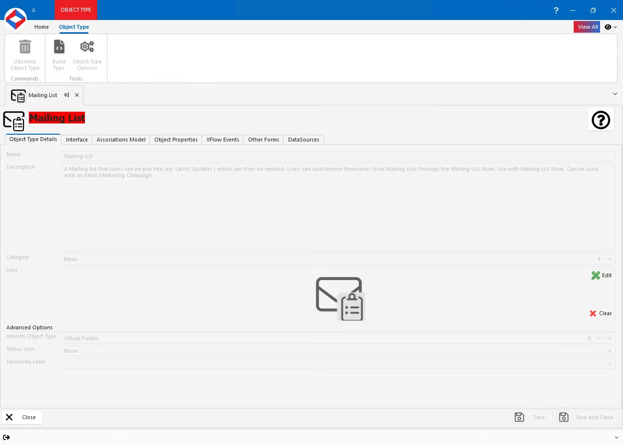 Editing a Mailing List in XPOR System Modeller