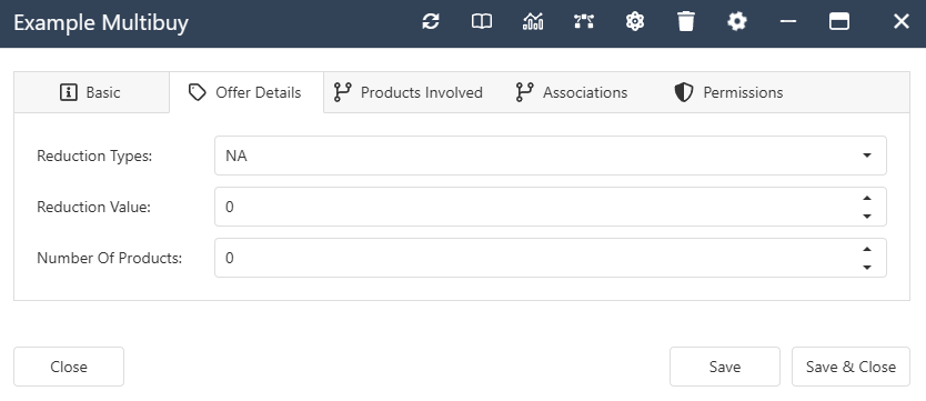 The interface form for a MultiBuy Offer